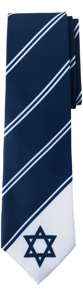 Israel Flag Star of David Tie - Navy