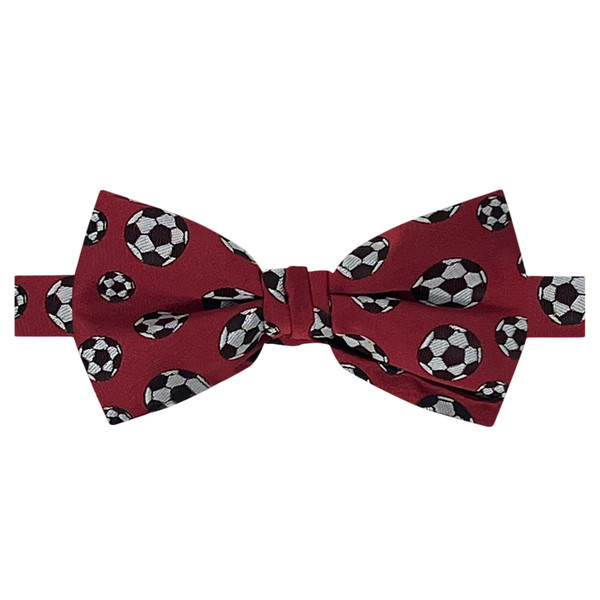 Soccer Ball Pattern Novelty Pre-Tied Bow Tie - Red