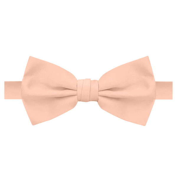 Banded Solid Bow Tie - Peach