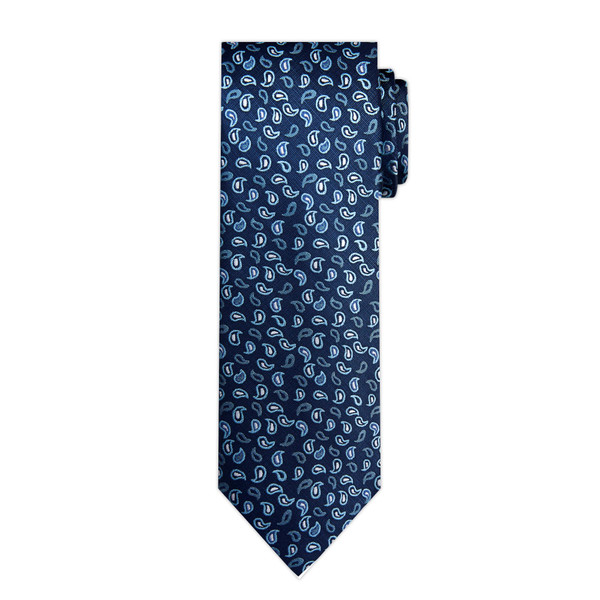 Paisley Tie - Blue Silver