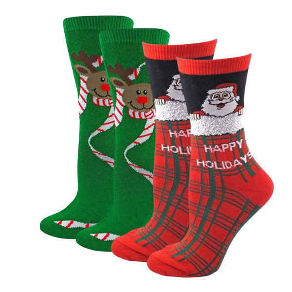 2-Pairs "Happy Holidays" Women's Christmas Socks Set