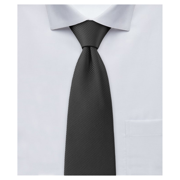 Silk Blend Solid Tie - Charcoal Gray Silk Blend Solid Tie - Charcoal Gray