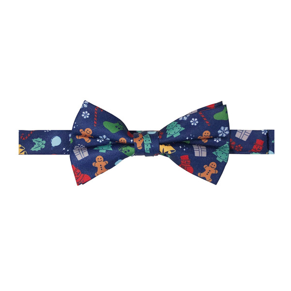 Christmas Symbols Bow Tie - Blue Christmas Symbols Bow Tie - Blue