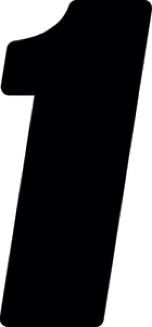 Hardline Dirt Digits 3pk 5.5 in. - High Gloss Number 1 - Black - DD53B-1 Photo - Primary