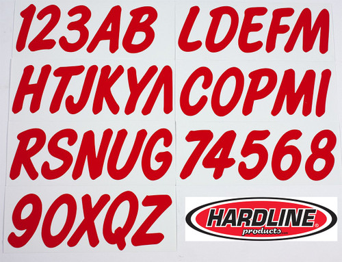 Hardline Boat Lettering Registration Kit 3 in. - 400 Lava Red Solid - LR400EC