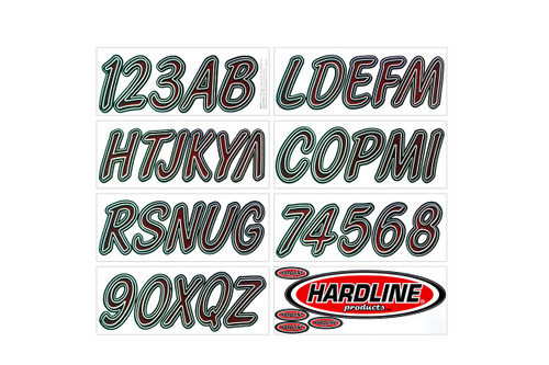 Hardline Boat Lettering Registration Kit 3 in. - 400 Burgundy/Black - RUBKG400
