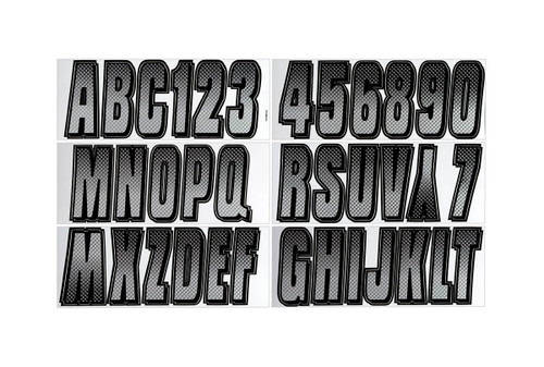 Hardline Boat Lettering Registration Kit 3 in. - 300 Silver/Black - SIBKG300