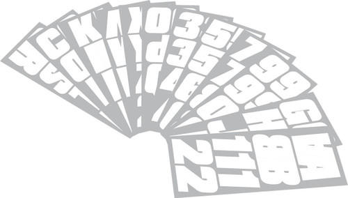 Hardline Snowmobile Lettering Registration Kit 2 in. - 500 Solid White/ - WHI500EC
