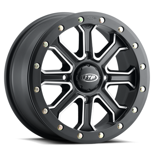 ITP Inertia Beadlock  14x7 / 4x137 BP / 50mm Offset Matte Black w/ Machined Accents Wheel - 1422524727B