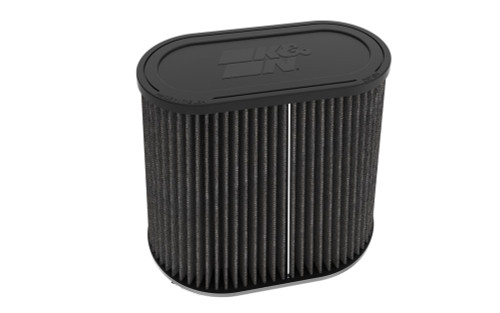 K&N Universal Clamp-On Air Filter 3in Dual Flange 9x6in Base 7.5x3.688in Top 7.5in Height