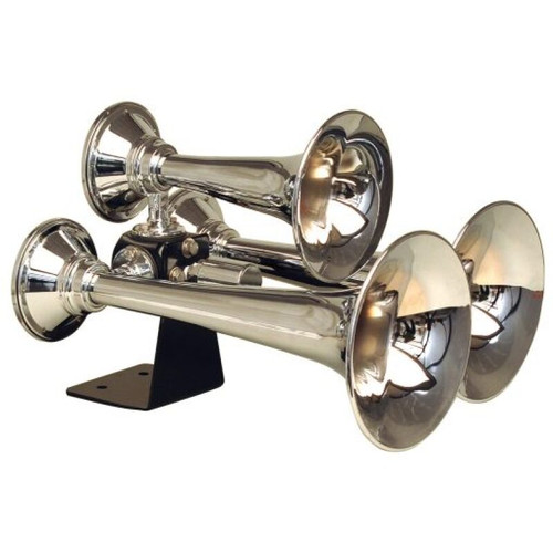 Kleinn Chrome Triple Horn/ 13.5In/11.75In/8.5In - Chrome-Plated Spun Copper - 501 Photo - Primary