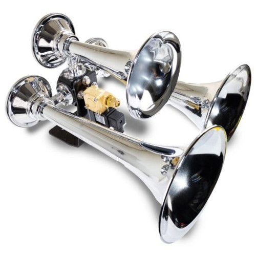 Kleinn Chrome Triple Horn/ 13.5In/11.75In/8.5In - Chrome-Plated Spun Copper - 502 Photo - Primary