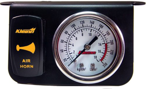 Kleinn Panel Mounted 160 PSI Gauge w/ an Illuminated AMBER Momentary Rocker Switch - 1303A Photo - Primary