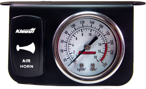 Kleinn Panel Mounted 160 PSI Gauge w/ an Illuminated WHITE Momentary Rocker Switch - 1303W Photo - Primary