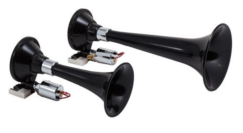 Kleinn Black Dual Horn/ 13In/8In - High Impact ABS Trumpet/ Zinc Alloy Base - 220 Photo - Primary