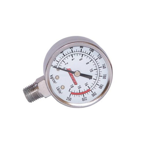 Kleinn Stem Mount Analog Chrome-Plated Air Gauge/ 0-250 PSI - 1/4In M NPT Inlet - 1024 Photo - Primary