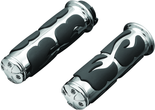 Kuryakyn ISO Flame Grips Throttle-By-Wire Chrome - 6269 Photo - Primary