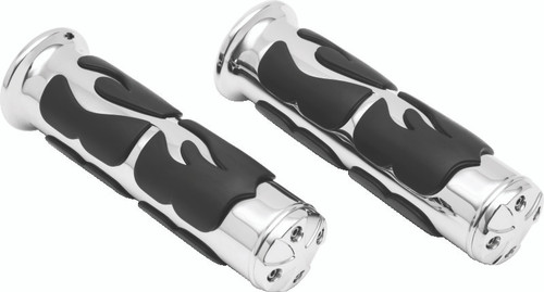 Kuryakyn ISO Flame Grips Metric Universal 1inch Chrome - 6262 Photo - Primary