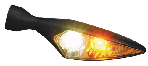 Kuryakyn Rhombus Front Left White/Amber Satin Black - 2540 Photo - Primary
