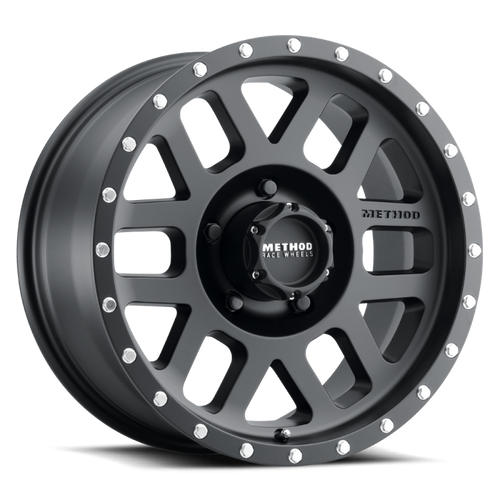Method MR306 Mesh 17x8.5 0mm Offset 5x4.5 83mm CB Matte Black Wheel - MR30678512500 Photo - Primary