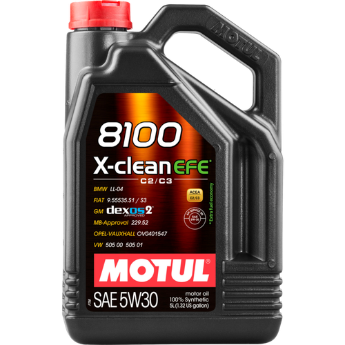 Motul 5L Synthetic Engine Oil 8100 X-Clean 5W30 - 111378 Photo - Primary