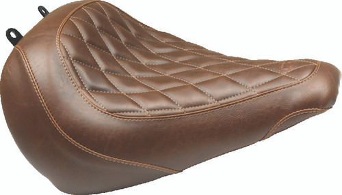 Mustang 18-21 Harley Fat Boy Wide Tripper Solo Seat Diamond Stitch - Brown Photo - Primary Mustang 18-21 Harley Fat Boy Wide Tripper Solo Seat Diamond Stitch - Brown Photo - Primary