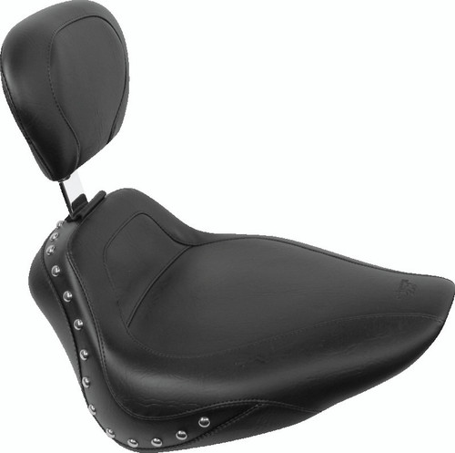 Mustang 02-09 Honda VTX1300 Retro, S & T Wide Touring 2PC Seat - Black Photo - Primary