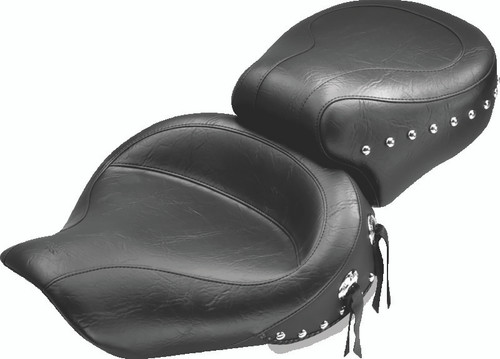 Mustang 91-05 Harley Dyna Wide Touring 1PC Seat w/Studs - Black 75405 Photo - Primary