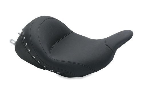 Mustang 08-21 Harley Electra Glide Std,Rd Glide,Rd King,Str Glide Lowdown Solo Seat w/Studs - Black Photo - Primary