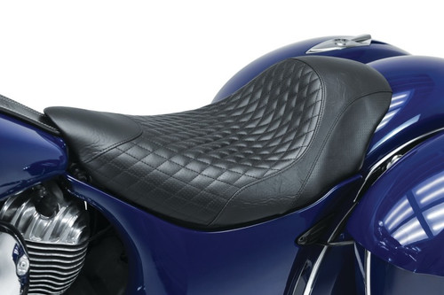 Mustang 14-21 Indian Chieftain,Chief,Dark Horse,Master,Indian Cafe Solo Seat w/Diam Stitch - Black Photo - Primary