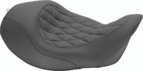 Mustang 06-17 Harley Dyna Wide Tripper Forward Solo Seat Diamond Stitch - Black Photo - Primary Mustang 06-17 Harley Dyna Wide Tripper Forward Solo Seat Diamond Stitch - Black Photo - Primary