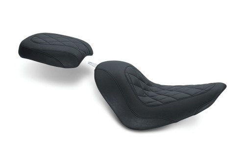 Mustang 06-17 Harley Softail Wide Tire (200mm) Tripper Passenger Seat Diamond Stitch - Black Photo - Primary
