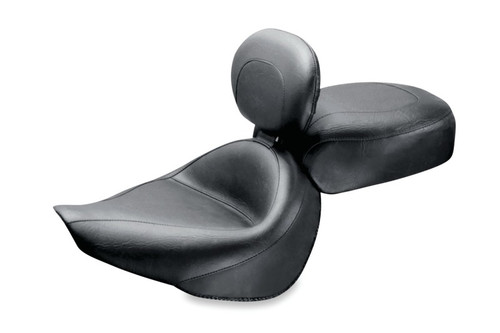 Mustang 95-05 Kawasaki Vulcan 800,96-05 800 Classic Touring 2PC Seat w/Driver Backrest - Black Photo - Primary