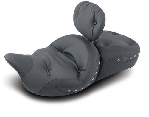 Mustang 08-21 Harley Electra Glide Std,Rd Glide,Rd King,Str Glide Touring 1PC Seat Blk Pearls- Black Photo - Primary