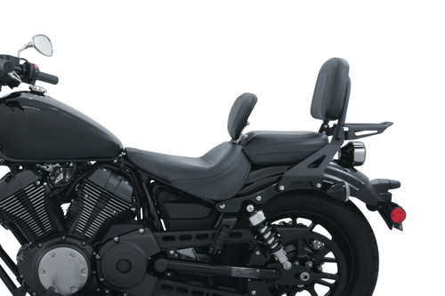 Mustang 14-21 Yamaha Bolt Standard Touring Solo Seat w/ Driver Backrest - Black Photo - Primary