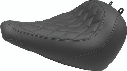 Mustang 18-21 Harley Fat Boy Wide Tripper Solo Seat Diamond Stitch - Black Photo - Primary Mustang 18-21 Harley Fat Boy Wide Tripper Solo Seat Diamond Stitch - Black Photo - Primary