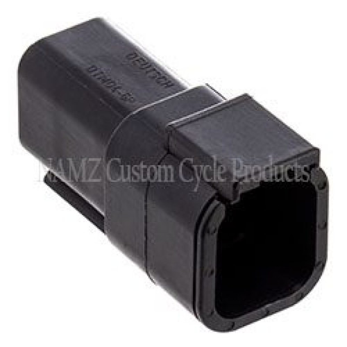 NAMZ Deutsch DTM 6-Position Receptacle w/6 Stamped Terminals & Wedgelock - Black (HD 74106-98BK) Photo - Primary
