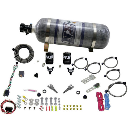 Nitrous Express 03-18 Nissan 350Z/370Z Dual Nozzle (35-150HP) w/Composite Bottle - 20716-12