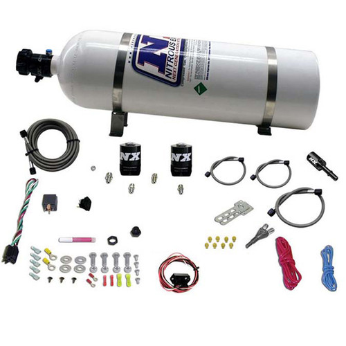 Nitrous Express Dodge Hemi/SRT8 Single Nozzle Fly By Wire Nitrous Kit (35-150HP) w/15lb Bottle - 20918-15