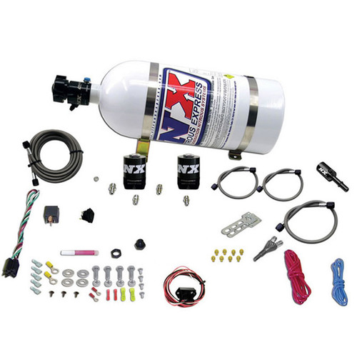Nitrous Express 11-15 Ford Mustang GT 5.0L Coyote Single Nozzle Nitrous Kit (35-150HP) w/10lb Bottle - 20932-10