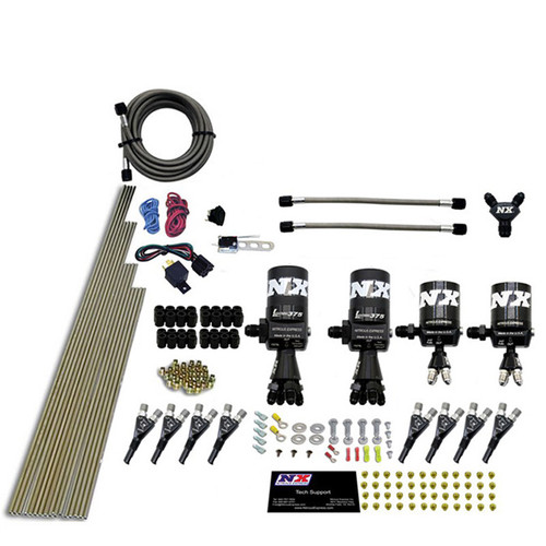 Nitrous Express 8 Cyl Shark Direct Port 4 Solenoids Nitrous Kit (200-600HP) w/10lb Bottle - 90506-10