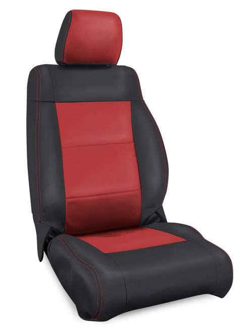 PRP 11-12 Jeep Wrangler JK Front Seat Covers/2 door or 4 door (Pair) - Black/Red Photo - Primary