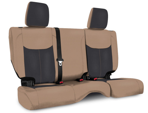 PRP 13-18 Jeep Wrangler JK Rear Seat Cover/2 door - Black/Tan Photo - Primary