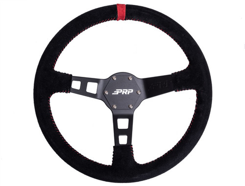 PRP Deep Dish Suede Steering Wheel- Red Photo - Primary