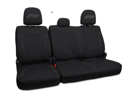 PRP 12-14 Ford Raptor  Rear Bench Seat Covers- Black with Silver Stitch Photo - Primary