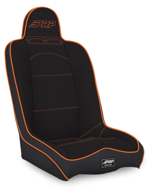 PRP Daily Driver High Back Suspension Seat- Black/Orange Tweed Photo - Primary