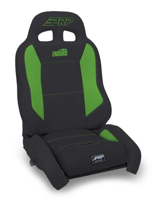PRP EnduroCrawl Reclining Suspension Seat - Black/Green Vinyl - Passenger Photo - Primary