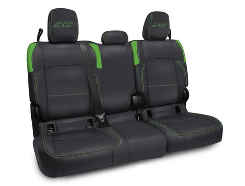 PRP Jeep Wrangler JT Rear Bench Covers - with no Armrest - Black/Green Photo - Primary