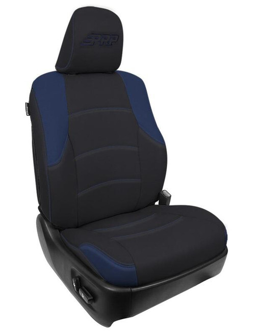 PRP 11-24 Toyota 4Runner Front Seat Covers (Pair) - Black/Navy Blue Photo - Primary