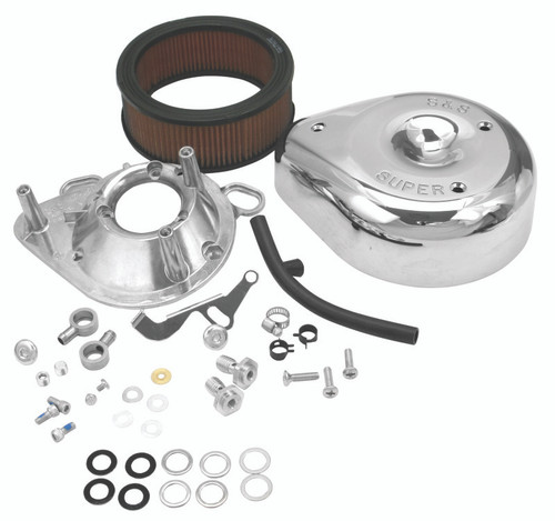 S&S Cycle 93-99 BT/91-03 Sportster Models Teardrop Air Cleaner Kit for S&S Super E/G Carb - 17-0404 Photo - Primary S&S Cycle 93-99 BT/91-03 Sportster Models Teardrop Air Cleaner Kit for S&S Super E/G Carb - 17-0404 Photo - Primary